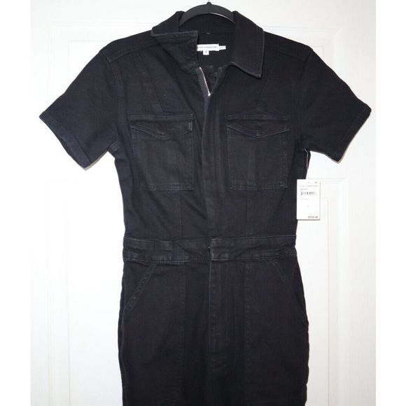 Good American GMJS126 Women's Sz 2 (M) Black Fit For Success Denim Jumpsuit - Picture 4 of 13